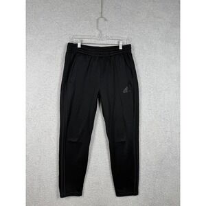 Adidas Track Pants Mens M Breakaway Snaps Black Elastic Waist Tapered Leg